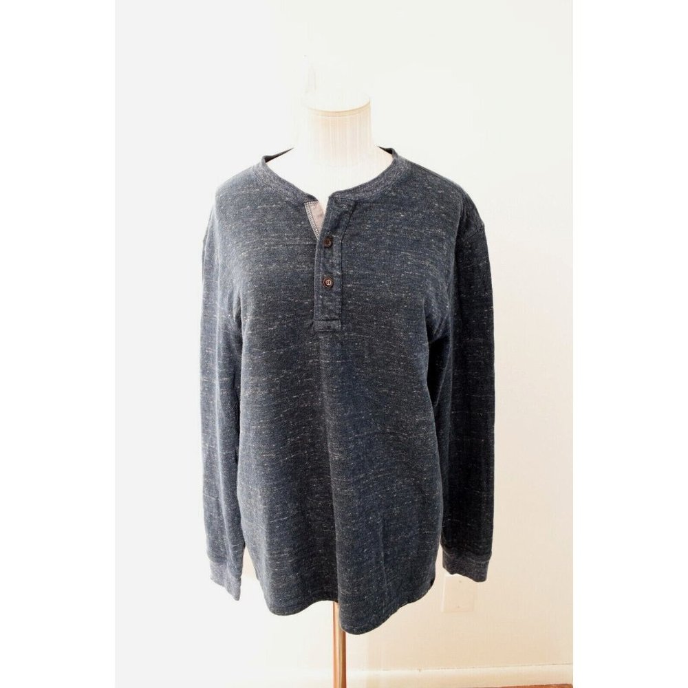 Faherty Dark Blue Henley Shirt